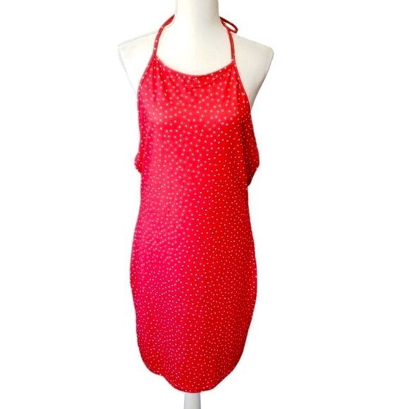 SHEIN Heart Printed Haltered Backless Dress Sz XL - Picture 1 of 15